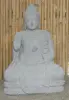  Product image 2 of the product “Seated Buddha with floral carving - Abhaya position. About 68cm length, 42cm width, 100cm height. Natural stone (river stone), stonemasonry ”